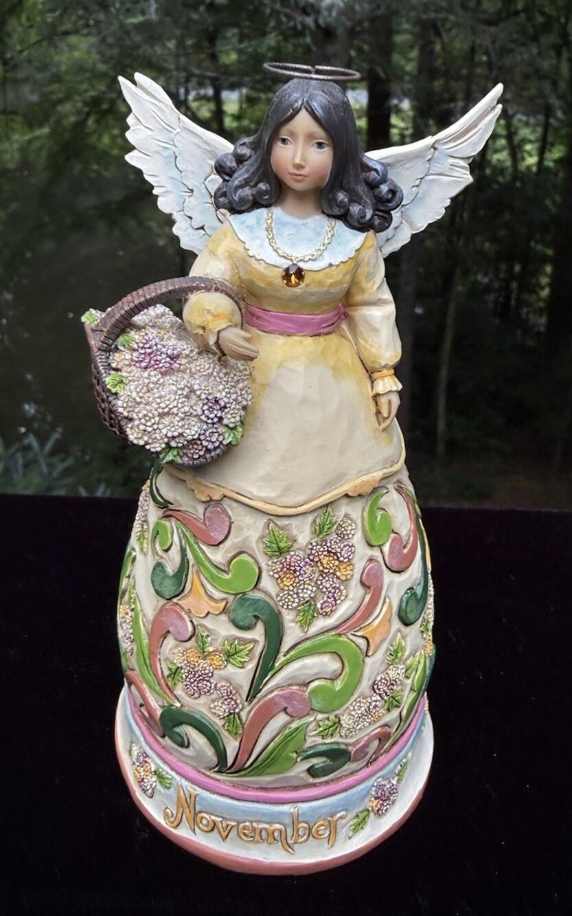 Jim Shore Heartwood Creek November Birthday Angel Figurine EUC No Box
